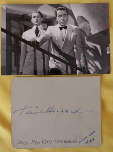 Paul henreid casablanca signed - paul,